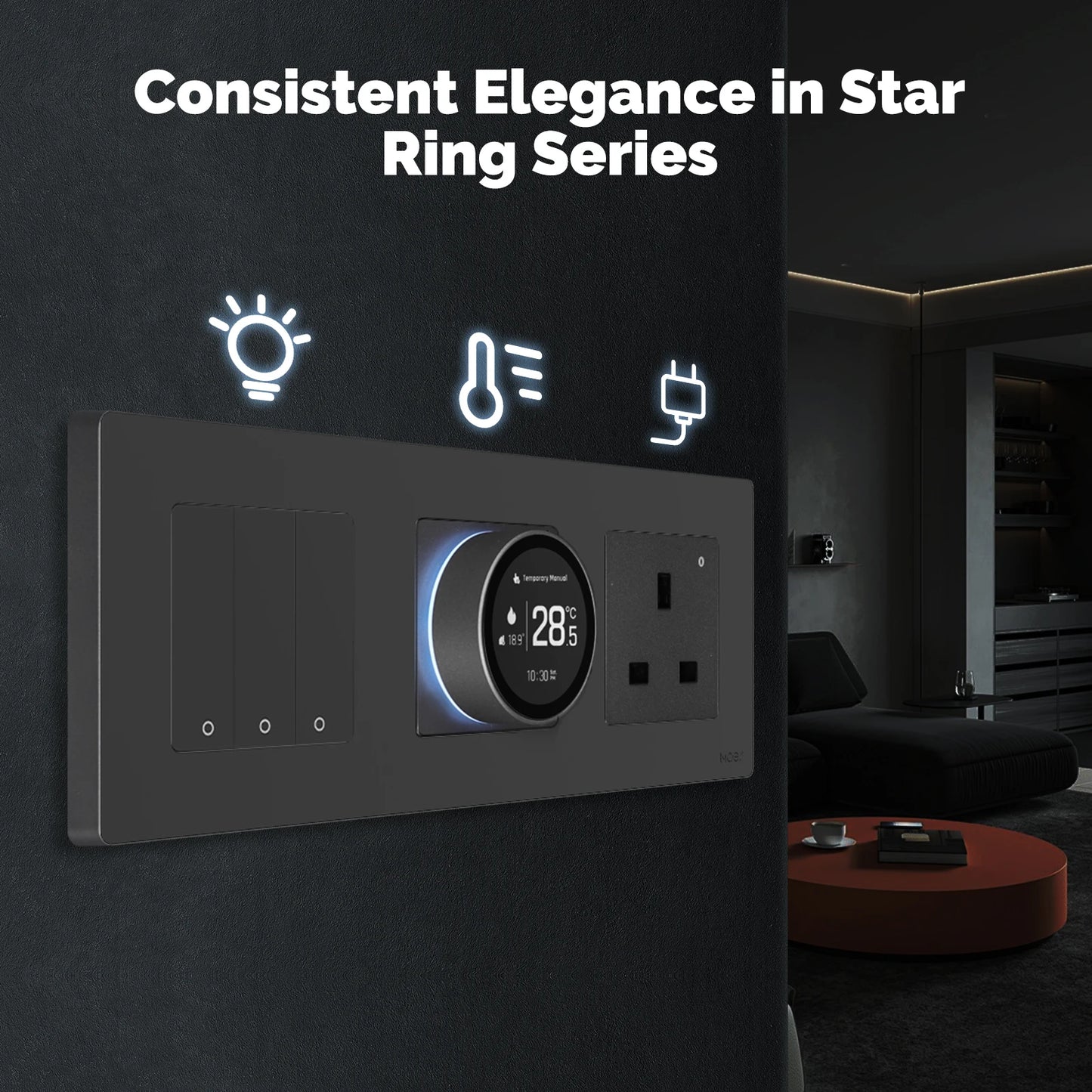 MOES Tuya ZigBee Smart Knob Thermostat – Star Ring Series