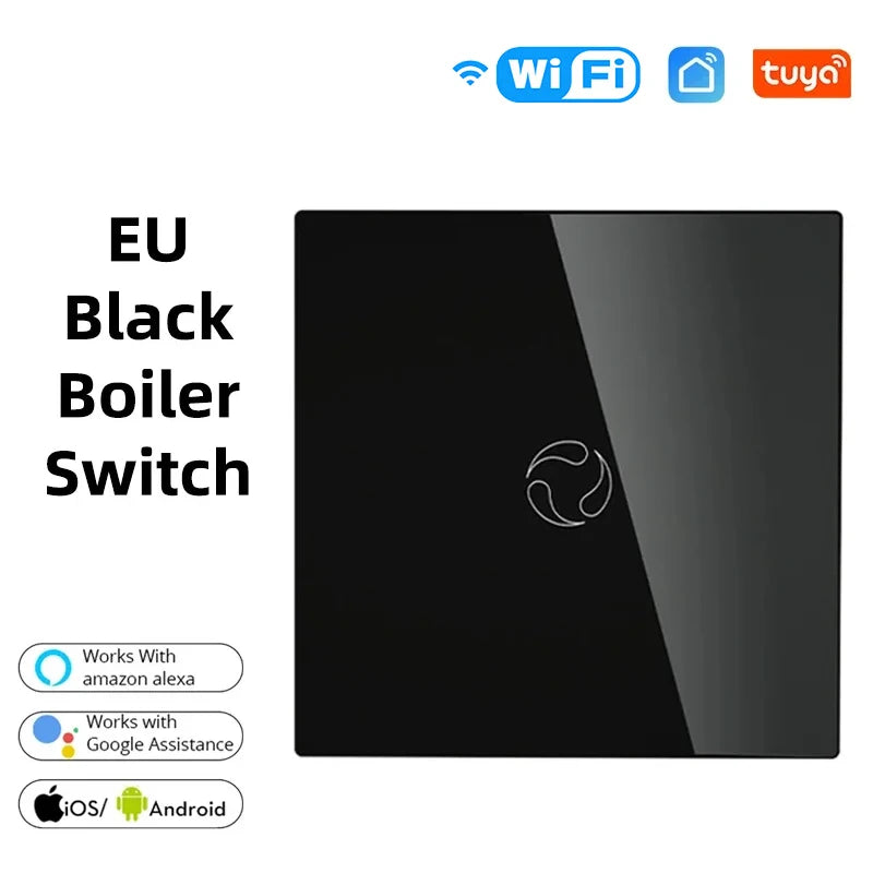 MOES Smart Boiler Switch – WiFi/ZigBee 20A Water Heater Controller with Glass Panel