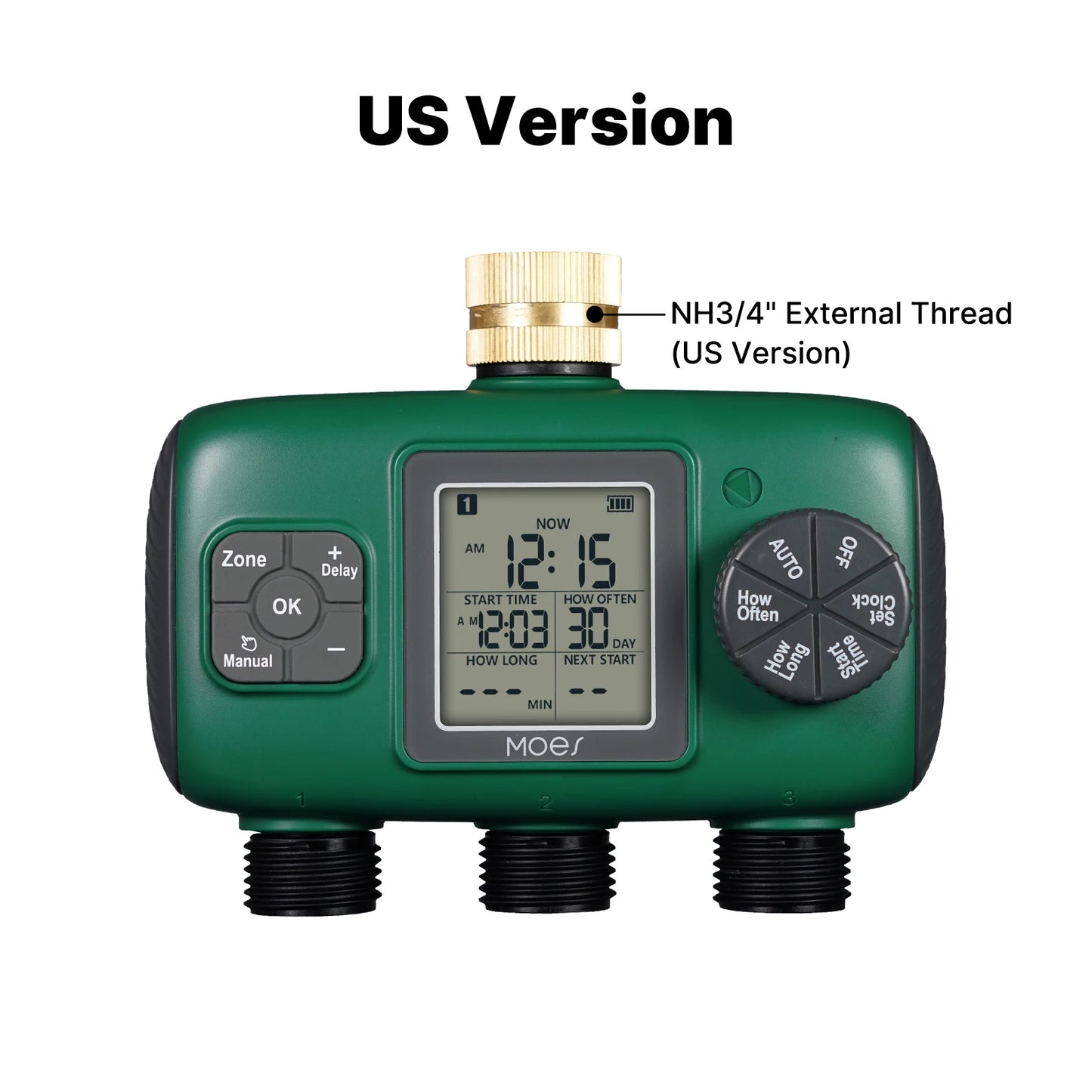MOES Smart Water Timer | 1–4 Outlets, LCD Display, Rain Delay, Child Lock