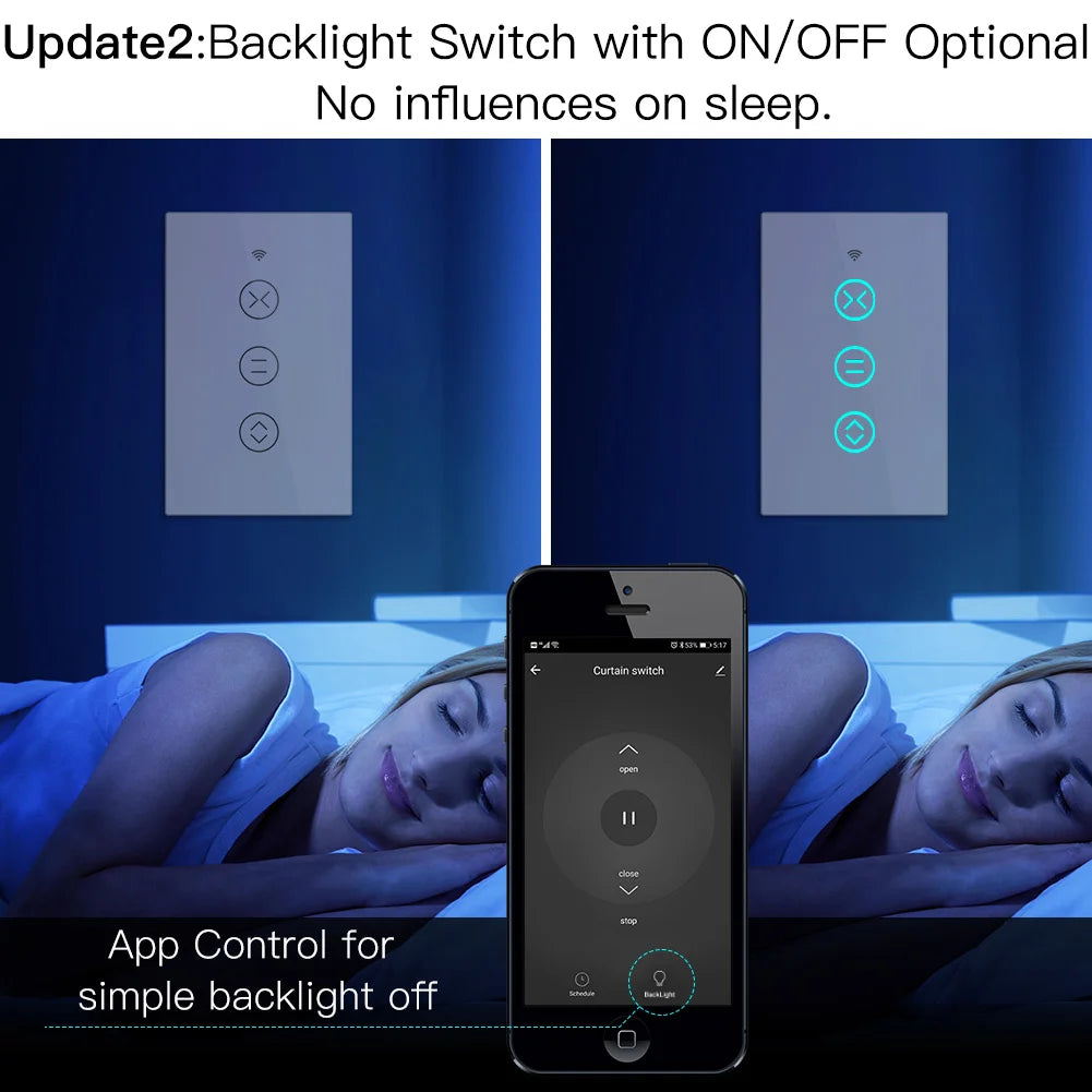 MOES Smart Curtain Switch (WiFi + RF433, Tuya, Alexa/Google)