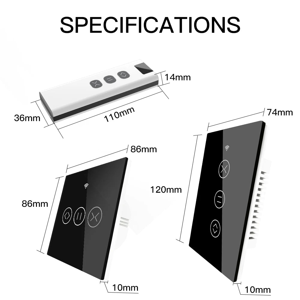 MOES Smart Curtain Switch (WiFi + RF433, Tuya, Alexa/Google)