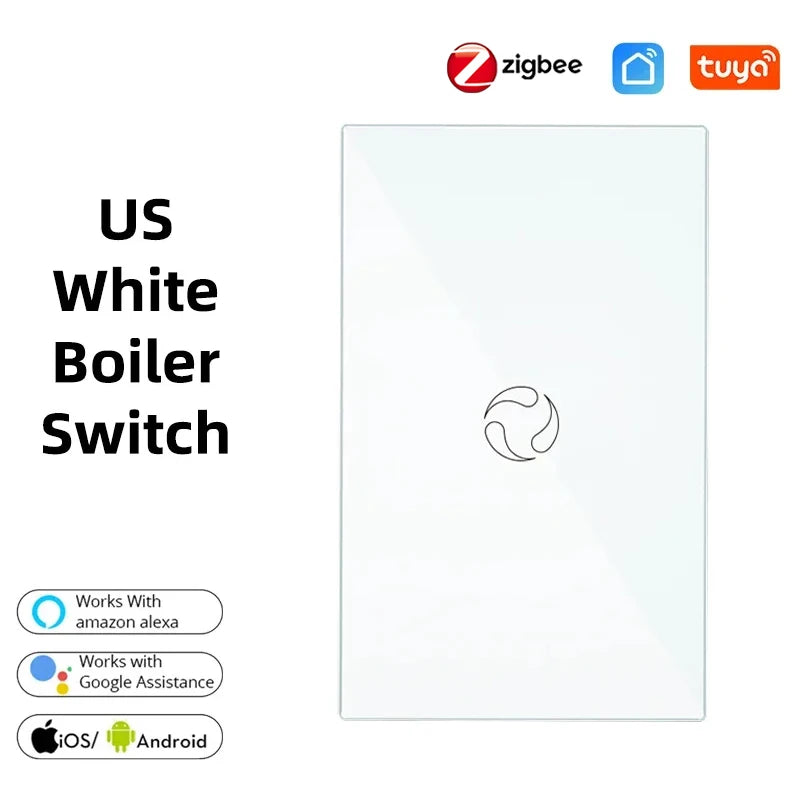MOES Smart Boiler Switch – WiFi/ZigBee 20A Water Heater Controller with Glass Panel