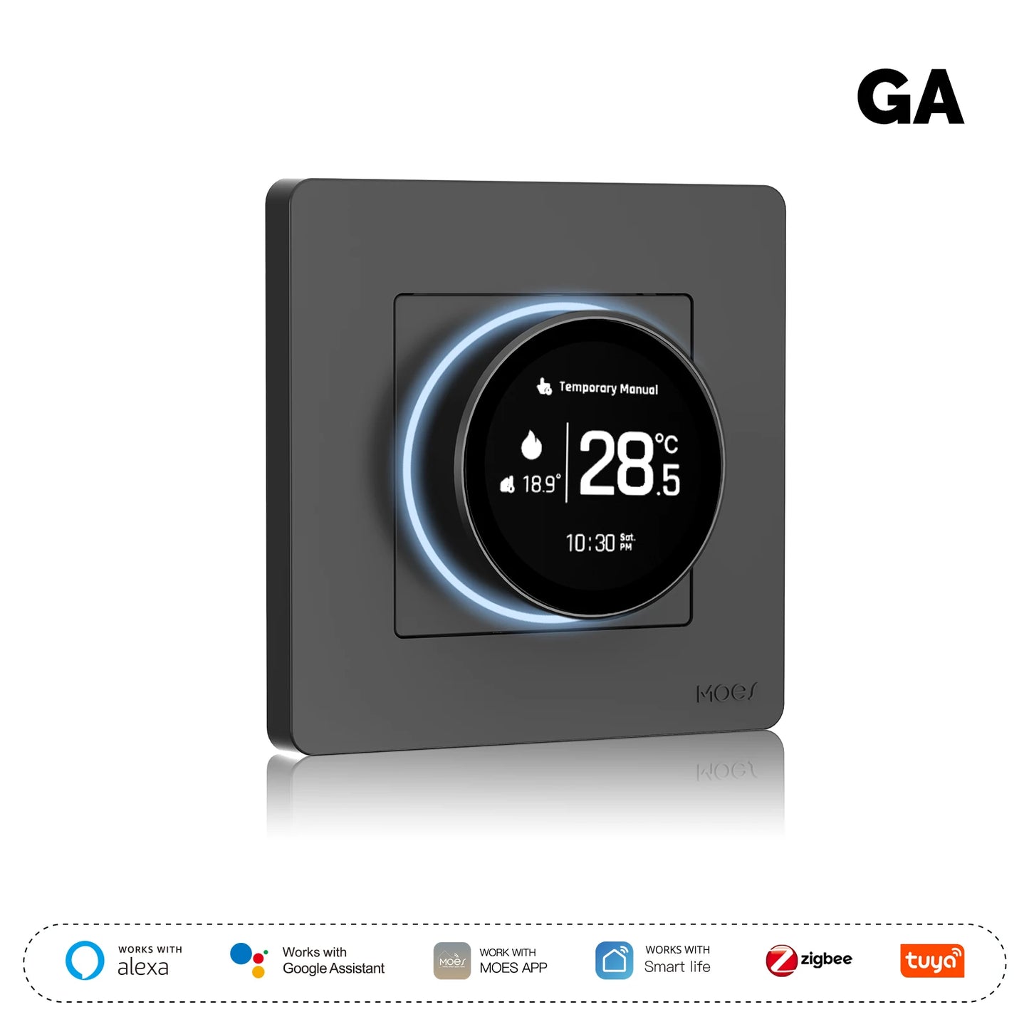 MOES Tuya ZigBee Smart Knob Thermostat – Star Ring Series