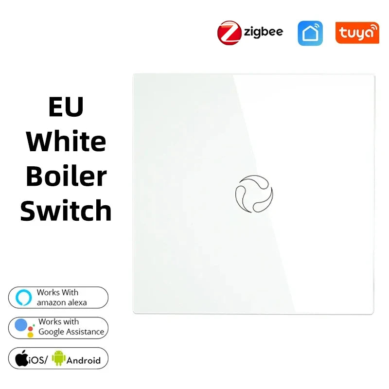 MOES Smart Boiler Switch – WiFi/ZigBee 20A Water Heater Controller with Glass Panel
