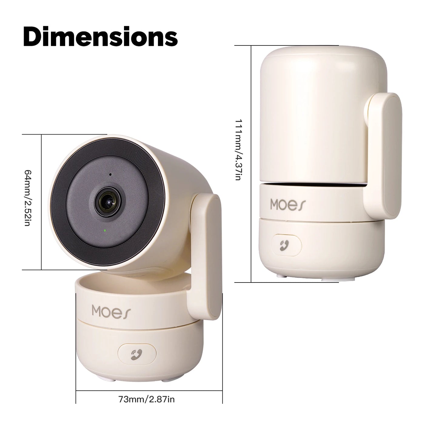MOES Wi-Fi 6 Smart Camera 4MP | Pan/Tilt, Night Vision, Motion & Sound Detection