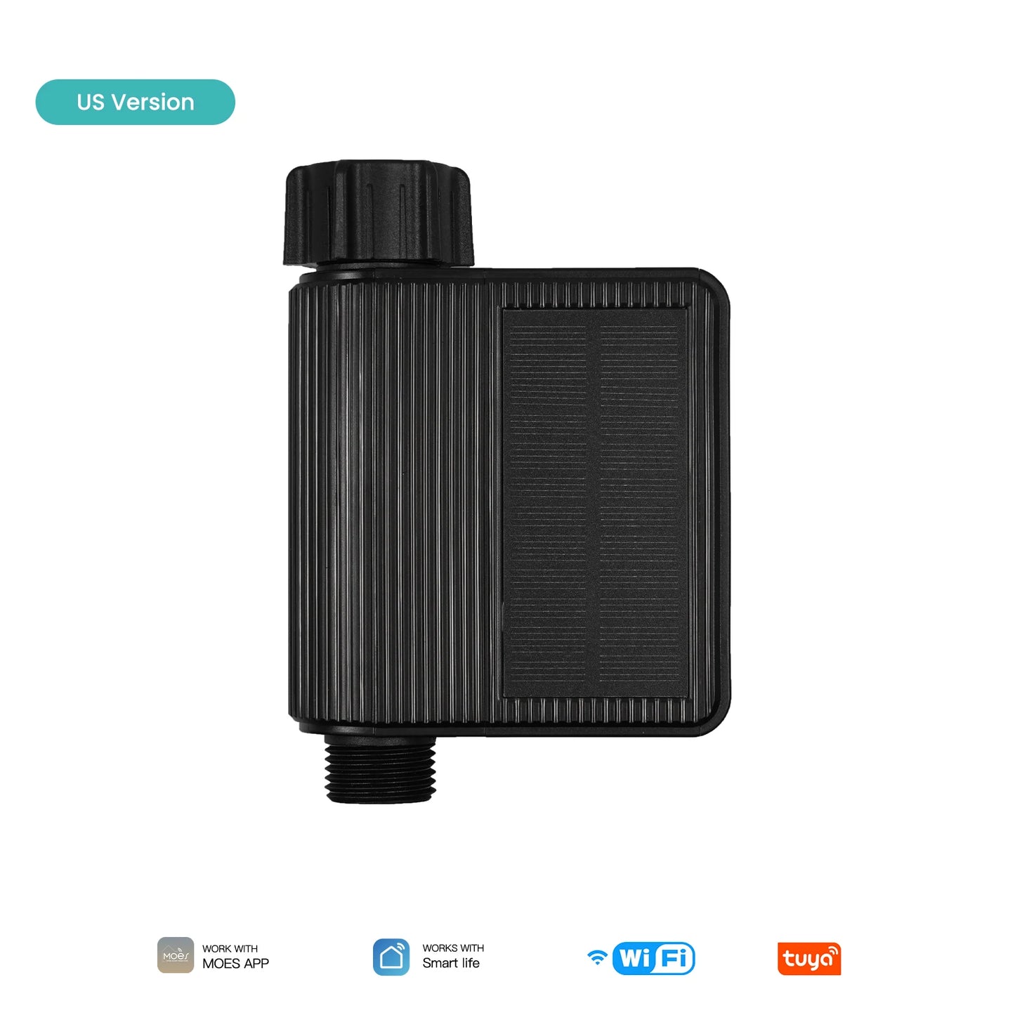 MOES Tuya Smart Solar Water Timer – WiFi Irrigation Controller with Soil Sensor & Brass Inlet (IP65)