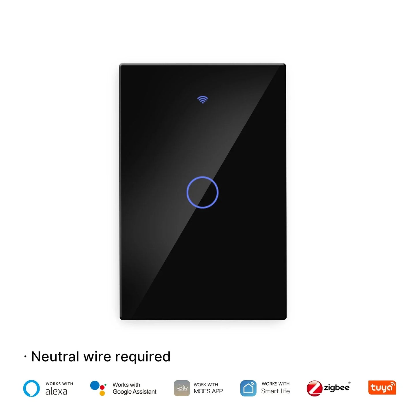 MOES ZigBee Smart Touch Light Switch | Glass Panel with App & Voice Control