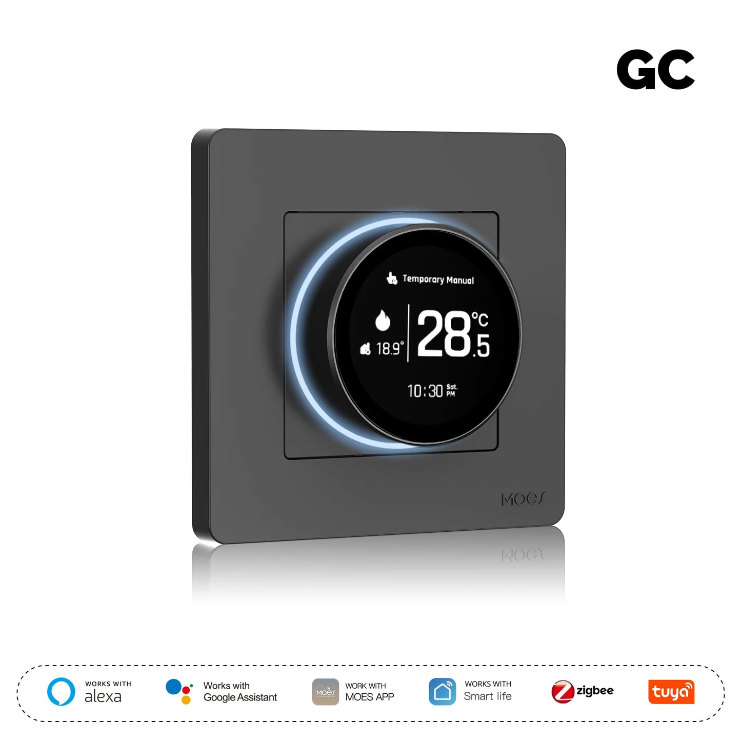 MOES Tuya ZigBee Smart Knob Thermostat – Star Ring Series