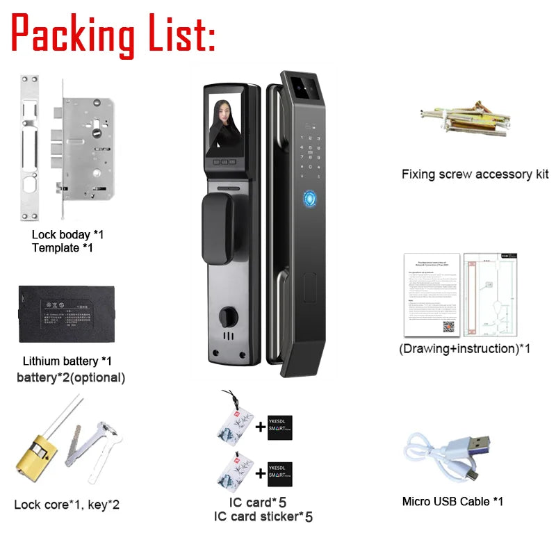 GARANT™Face Recognition Smart Door Lock (Camera + Fingerprint) — Keyless Wi‑Fi Entry