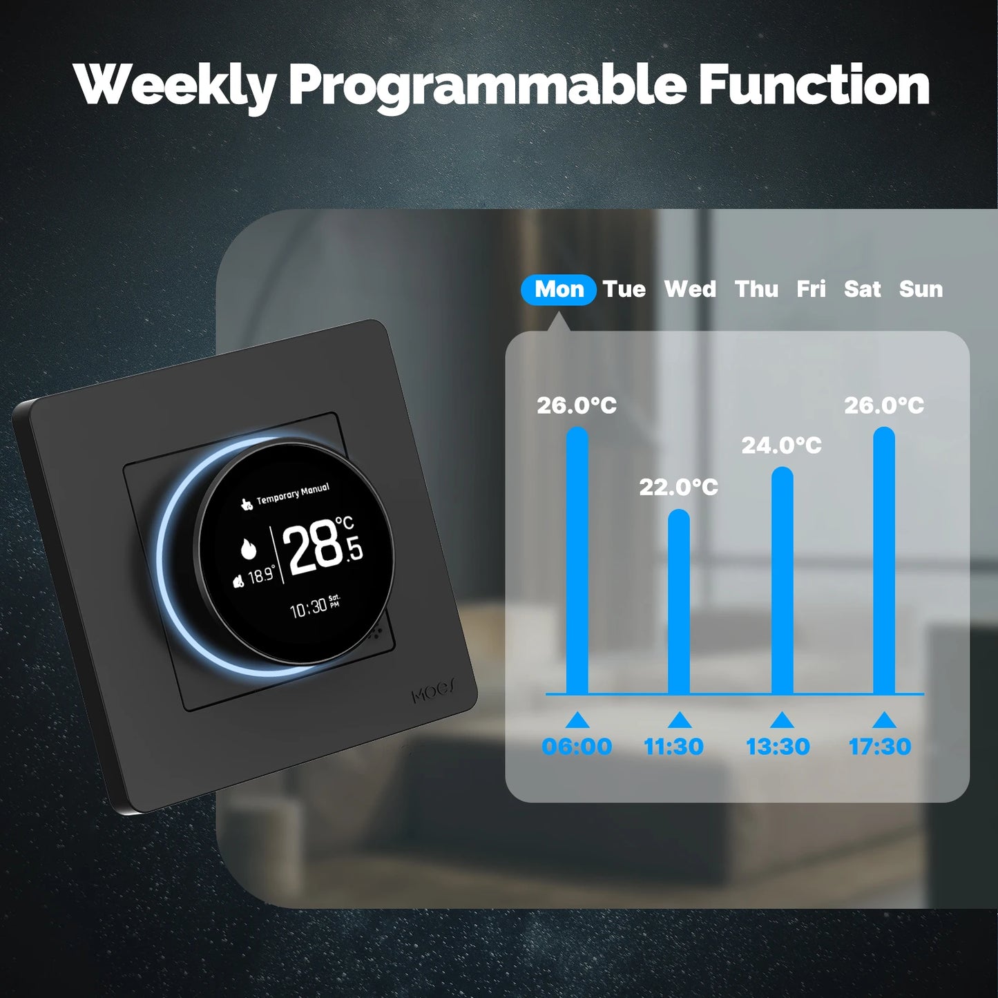MOES Tuya ZigBee Smart Knob Thermostat – Star Ring Series