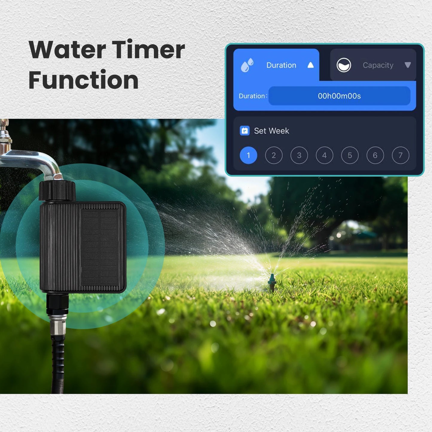 MOES Tuya Smart Solar Water Timer – WiFi Irrigation Controller with Soil Sensor & Brass Inlet (IP65)