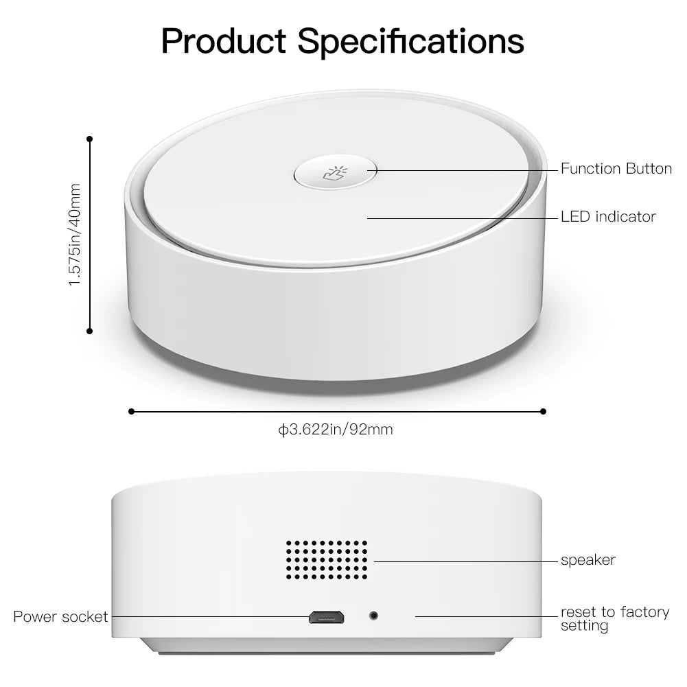 MOES Multi-Mode Smart Hub – WiFi, ZigBee & Bluetooth Mesh Gateway