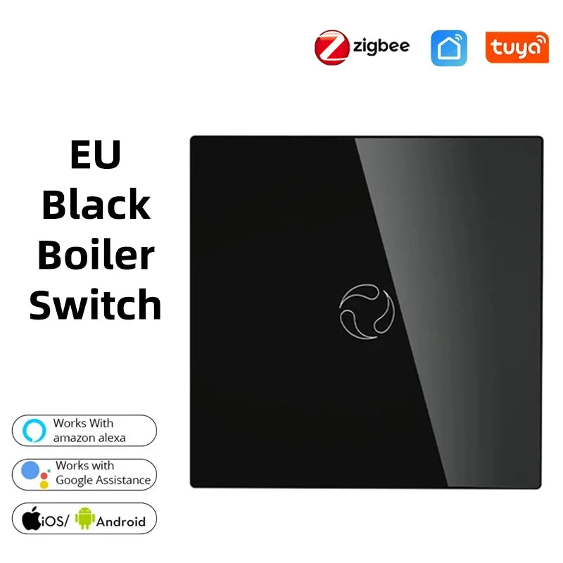 MOES Smart Boiler Switch – WiFi/ZigBee 20A Water Heater Controller with Glass Panel