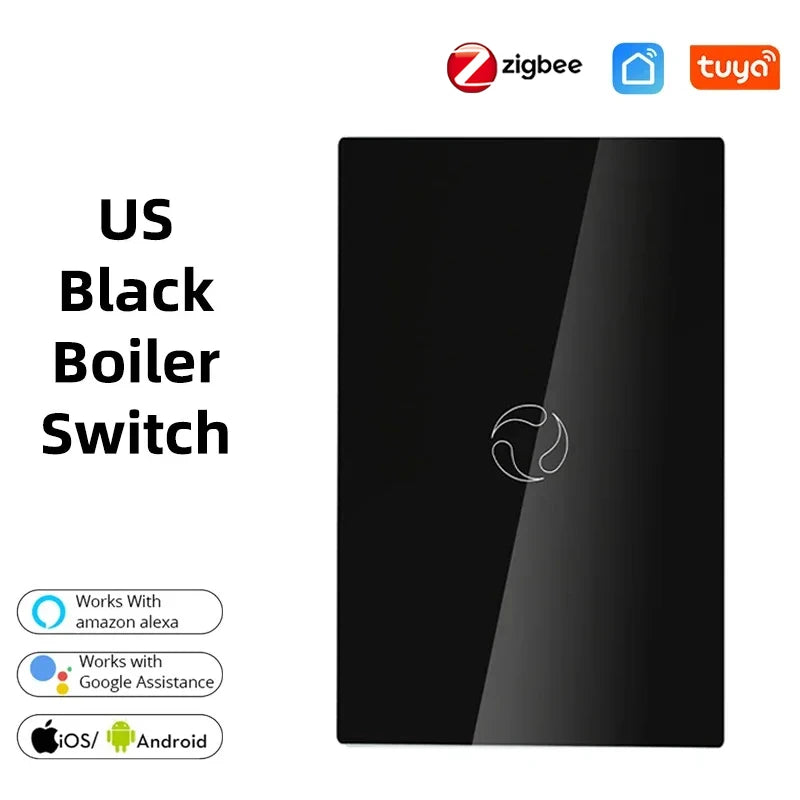 MOES Smart Boiler Switch – WiFi/ZigBee 20A Water Heater Controller with Glass Panel