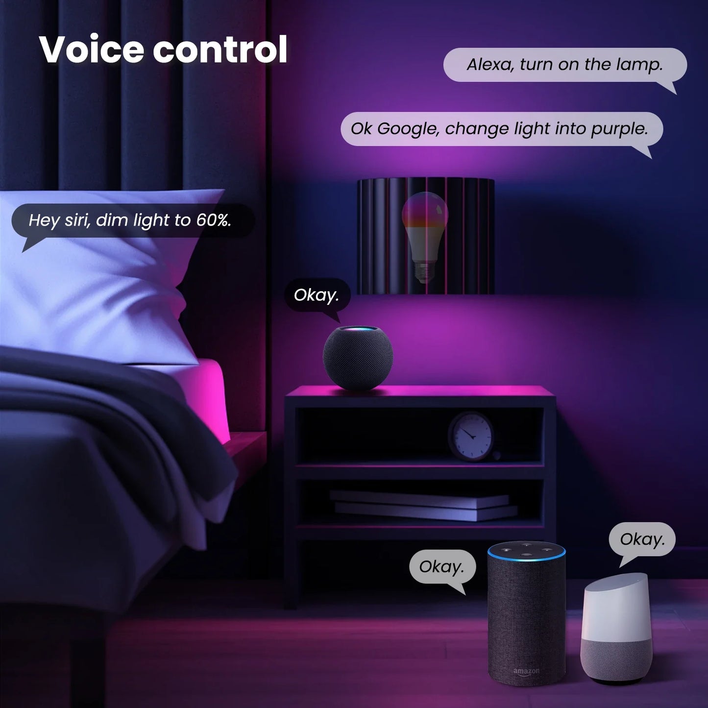 MOES Matter WiFi Smart Bulb | RGB 16M Colors, E27 LED, Voice Control