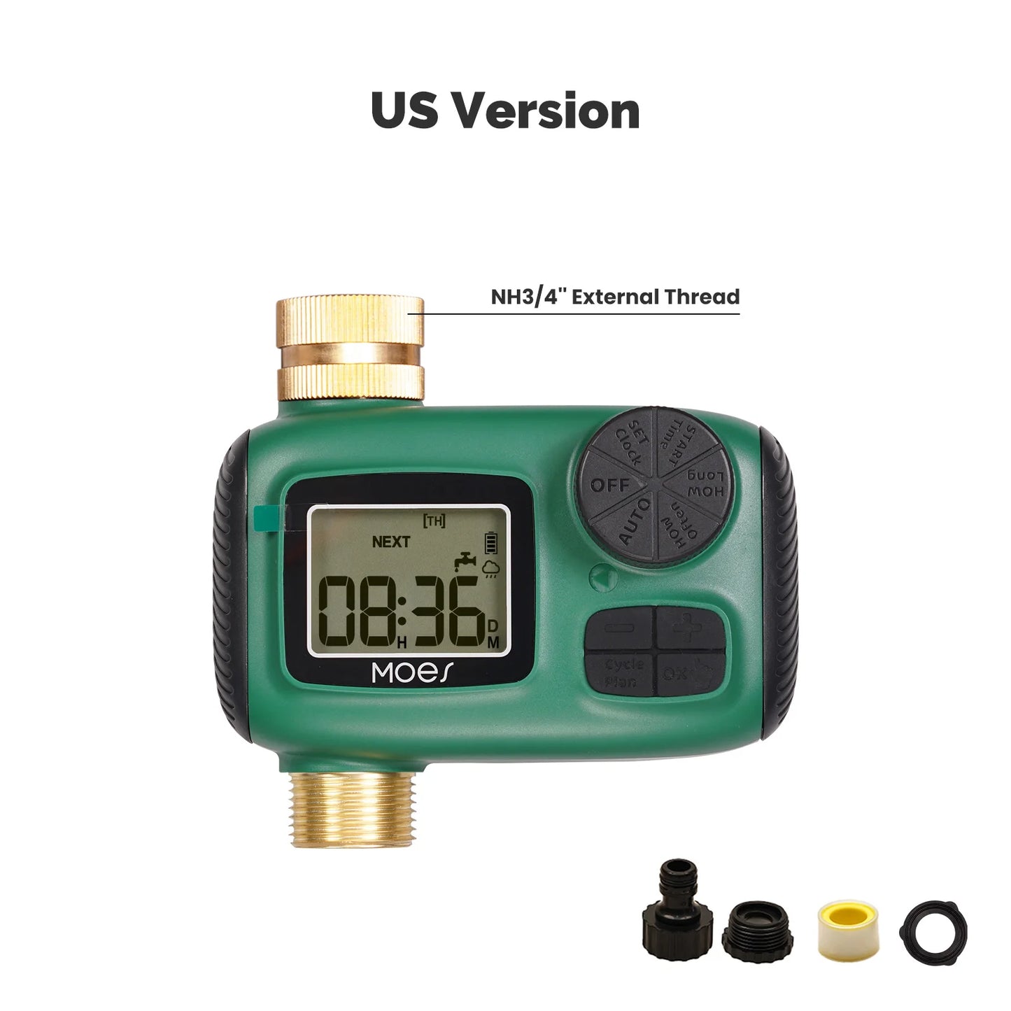 MOES Smart Water Timer | 1–4 Outlets, LCD Display, Rain Delay, Child Lock
