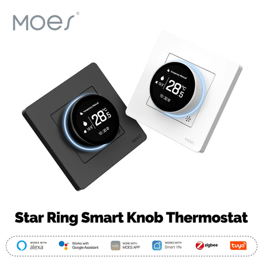 MOES Tuya ZigBee Smart Knob Thermostat – Star Ring Series