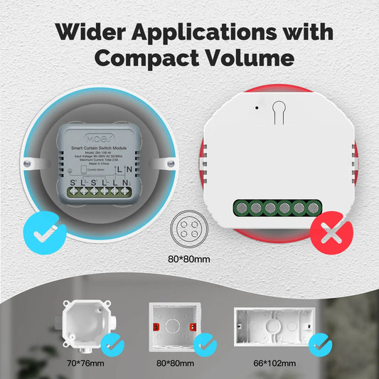 MOES ZigBee/WiFi Smart Curtain Switch Module | Mini Design, App & Voice Control