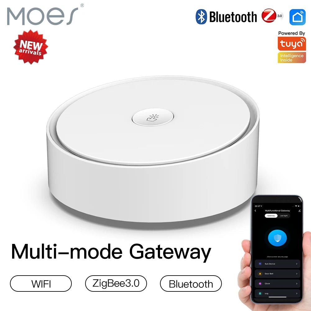 MOES Multi-Mode Smart Hub – WiFi, ZigBee & Bluetooth Mesh Gateway