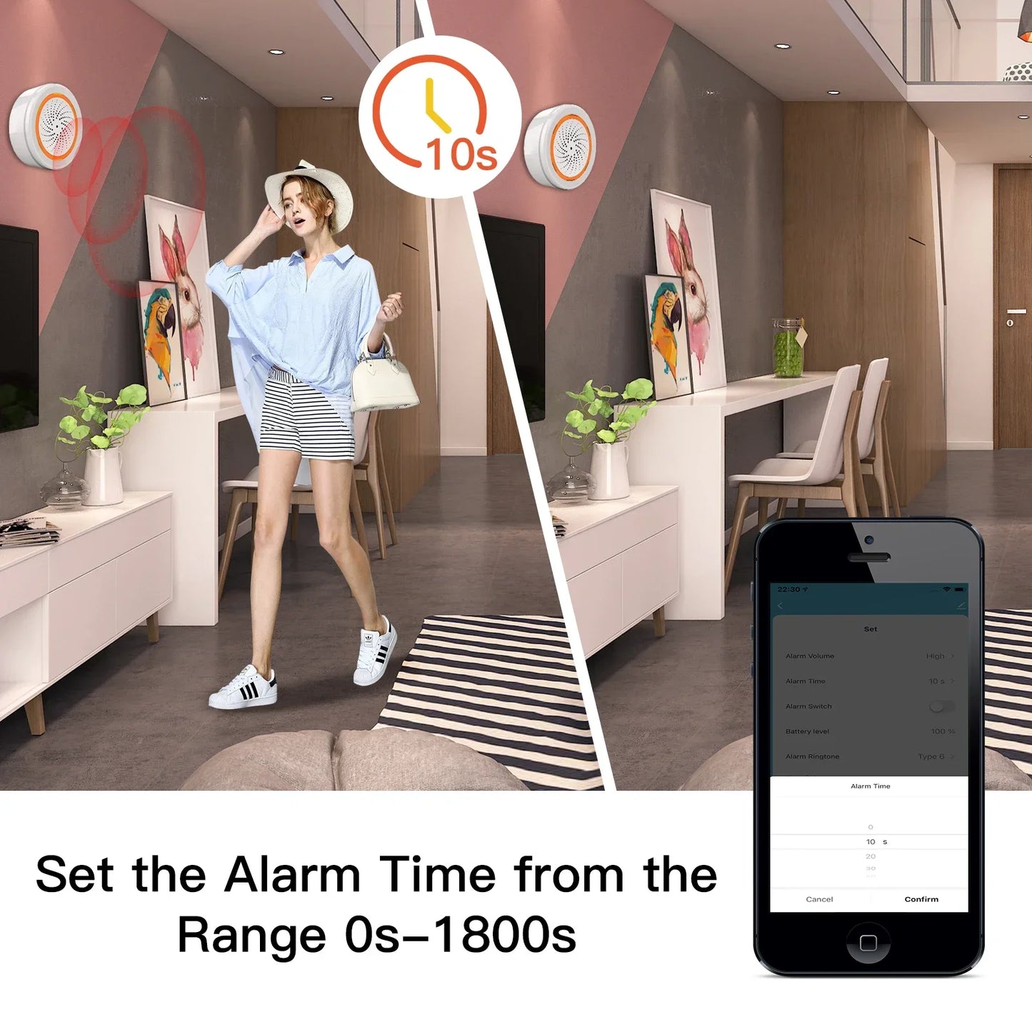 MOES Tuya ZigBee Smart Sound Light Siren Sensor 90dB Life Siren Home Security System Tuya Gateway Hub, Used With Alexa