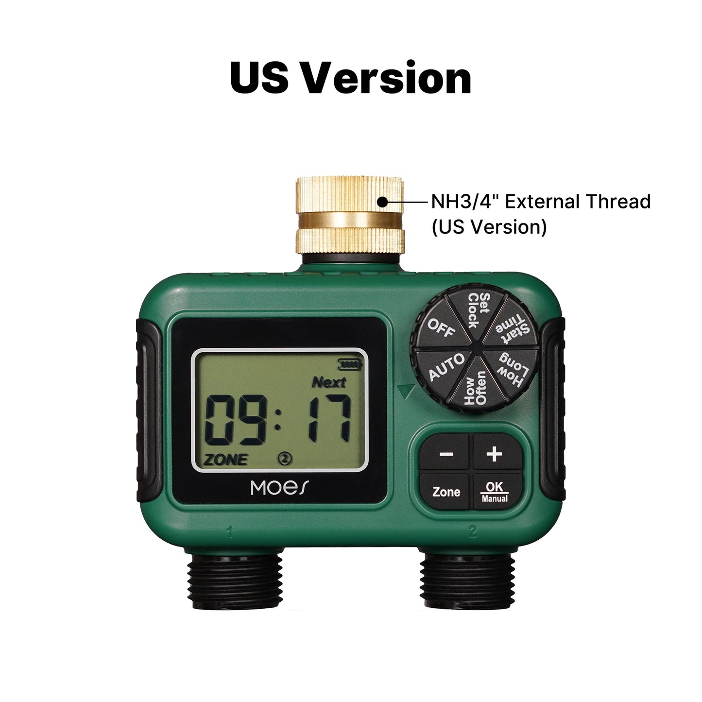 MOES Smart Water Timer | 1–4 Outlets, LCD Display, Rain Delay, Child Lock