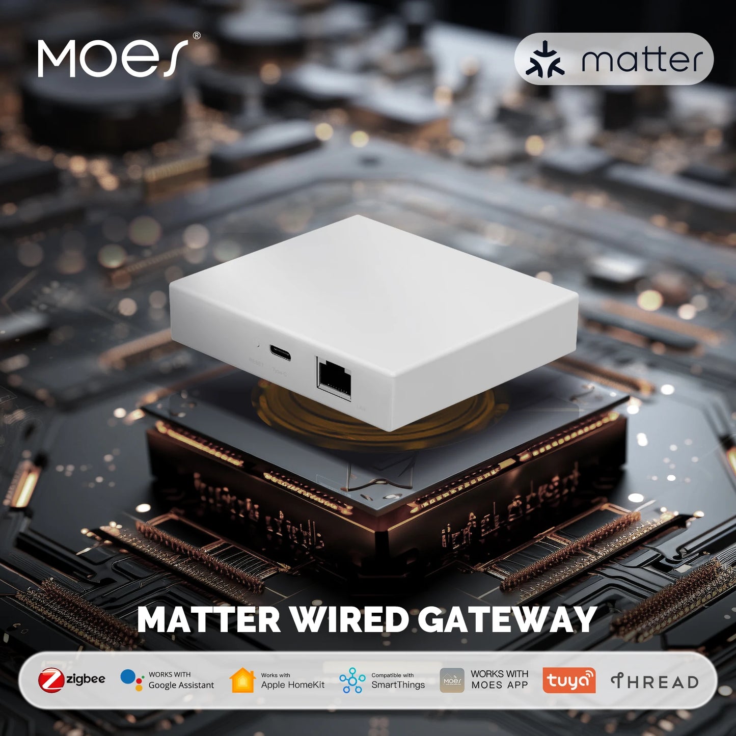 MOES Tuya Matter Hub – ZigBee & Thread Smart Home Gateway